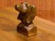 Vtg.  Teak Wood Box With Dachshund Dackel Dog Head Knob Wood Carved Figurine Boxes photo 1