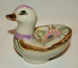 Vintage Porcelain Ceramic Mexico Pottery Gorgeous Little Duck Bird Figurine/dish photo