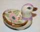 Vintage Porcelain Ceramic Mexico Pottery Gorgeous Little Duck Bird Figurine/dish Figurines photo 8