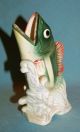Vintage Japan Porcelain Ceramic Pottery Game Fish Bass Trout Figurine/vase Figurines photo 4