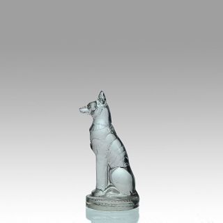 Authentic Art Deco Glass ' Chien Assis ' By Rene Lalique photo