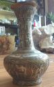 Antique Handmade Syrian/persian/islamic Copper And Silver Inlaid Vase Metalware photo 1