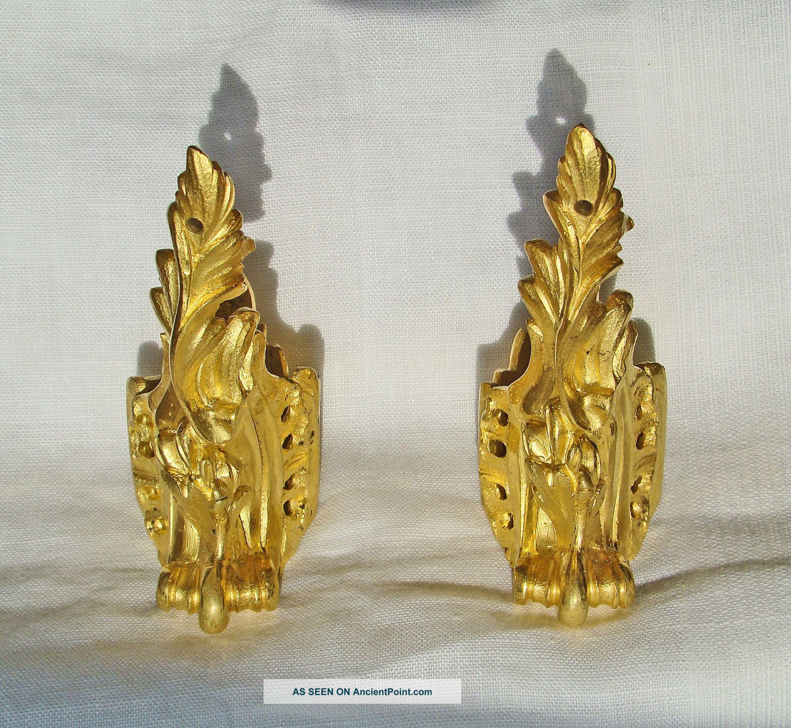 Pair Of French Gilt Bronze Sabots For Louis Xv Legs,  Quality & Condition Metalware photo