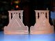 Antique Egyptian Revival Sphinx & Pyramid Bookends Cast Iron Judd Art Deco Metalware photo 3