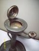 Rare Antique Covered Pewter Oil Lamp - Early 19th Century Metalware photo 1