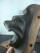 Set Of 4 Antique Roaring Lions - Hand Carved Hardwood - Good Size Carved Figures photo 3