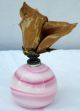 Antique Pink Swirl Art Glass Perfume Scent Bottle W/ Flower Decorated Top Perfume Bottles photo 1