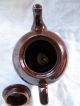 Vintage Teapot Brown Redware Pottery Ceramic With Lid Heavy. . . . Teapots & Tea Sets photo 1