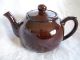 Vintage Teapot Brown Redware Pottery Ceramic With Lid Heavy. . . . Teapots & Tea Sets photo 4