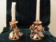 Antique Candlesticks,  Italian Florentine Filigree Gold Gilt Very Ornate Metalware photo 2