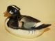 Vintage Porcelain Ceramic Pottery Gorgeous Wood Duck Bird Figurine/planter Figurines photo 2