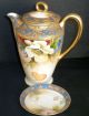 Vtg Antique Morimura Noritake Floral Gold Gilt Tea Pot & Saucer Nippon Teapots & Tea Sets photo 3