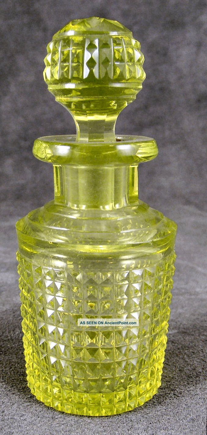Antique Vaseline Cut Glass Perfume Or Scent Bottle Bottles photo