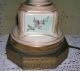 Antique Vtg Porcelain Table Lamp Chic Shabby Pink Aqua Roses Handpainted Signed Lamps photo 10