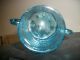 Vintage Blue Swirl Hand Blown Pitcher With Applied Handle Pitchers photo 2