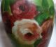Vintage American Belleek Handpainted Red Rose Vases Estate Find Rare Pair Vases photo 4