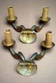 Pair Of Antique Vintage French Bronze Sconces 50 ' S - Gilded Bronze Wall Lights Lamps photo 9