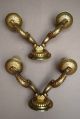Pair Of Antique Vintage French Bronze Sconces 50 ' S - Gilded Bronze Wall Lights Lamps photo 8