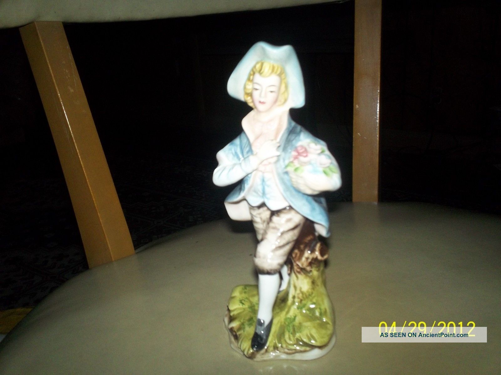 Antique French Porcelain Figure Signed Crossed Arrows Figurines photo