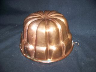 Antique Copper Food Pudding Mold 7.  25 Inch photo