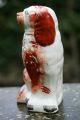 19th C.  Staffordshire Seated Brown & White Hearth Dog Figurines photo 5