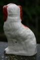 19th C.  Staffordshire Seated Brown & White Hearth Dog Figurines photo 6