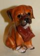 Vintage Japan Porcelain Ceramic Pottery Cute Boxer Pup With Shoe Dog Figurine Figurines photo 3