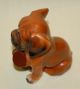 Vintage Japan Porcelain Ceramic Pottery Cute Boxer Pup With Shoe Dog Figurine Figurines photo 8
