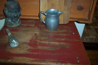 Early Old Primitive Pewter Pitcher Country Look Carson Hallmarked photo