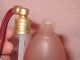 Antique Vtg Pink Frosted Glass Perfume Atomizer Tall Rocket Art Deco Style Perfume Bottles photo 4