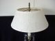 Anitque Brass 2 Light Shaded Desk Table Dresser Lamp With Spear Prisms Lamps photo 1