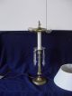 Anitque Brass 2 Light Shaded Desk Table Dresser Lamp With Spear Prisms Lamps photo 5