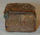 Antique Rectangular Wood Snuff Box Snuffbox Hinged Lid Raised Tavern Scene Boxes photo 4