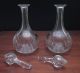 Antique Victorian Cut Glass Wine Decanter Pair Decanters photo 1