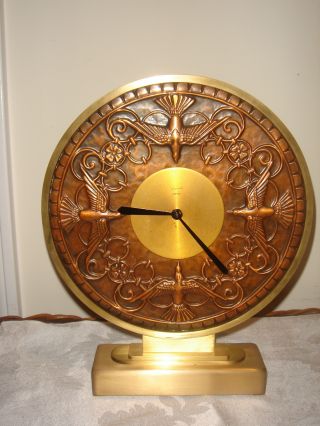 Antique 8 Day Bayard Copper Art& Craft Large Dial French Clock For Repair photo