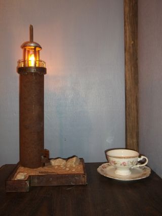Lamp Lighthouse Handmade Welded Steel photo