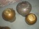 Lot 3 Old Columbian Hand Forged Brass Coffee / Chocolateras - Round Mouthed Pots Metalware photo 1
