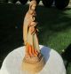 Vintage Anri Carved Wood Madonna Mary & Jesus Figurine Sculpture Italy Christian Carved Figures photo 3