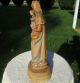 Vintage Anri Carved Wood Madonna Mary & Jesus Figurine Sculpture Italy Christian Carved Figures photo 5