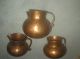 Lot 3 Old Columbian Hand Forged Copper Coffee/chocolateras - Spouted Pitchers Metalware photo 2