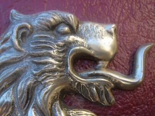 Vintage Metal Mythologic Winged Rampant Lion Armorial Crest/shield photo