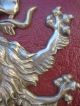 Vintage Metal Mythologic Winged Rampant Lion Armorial Crest/shield Metalware photo 3