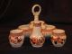 Antique 1835 - 1845 English 4 Pc.  Condiment Set Hand Painted W/ Brown Transfer Other photo 2