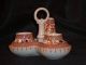 Antique 1835 - 1845 English 4 Pc.  Condiment Set Hand Painted W/ Brown Transfer Other photo 8