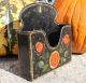 Great 19th Century Paint Decorated Tole Ware Tin Letter Holder Toleware photo 1