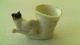 1800 ' S Bisque Hand Painted Germany Cat & Bucket Toothpick Holder Signed Sekt Figurines photo 5