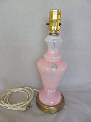 French Art Glass Lamp - Pretty Pink photo