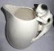 Vintage Pitcher W/ Black And White Cat - Older - Very Cute Pitchers photo 2
