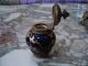 Victorian Antique Dragon Stand With Porcelain Inkwell Metalware photo 4