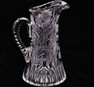 Best American Brilliant Period Abp Cut Glass Figural Butterfly Pitcher Jug Vase photo